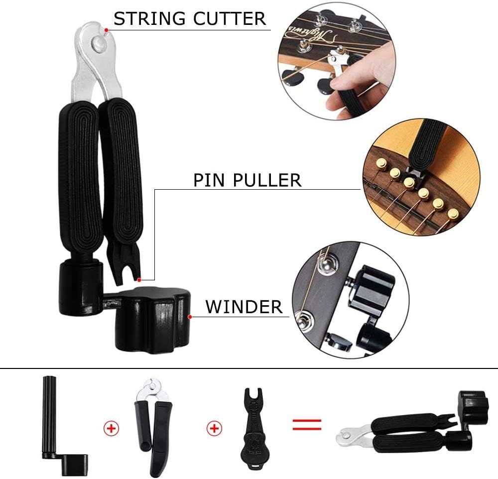 66-Piece Acoustic Guitar Accessory Kit - Strings, Picks, Capo, Tuner, Winder and Cutter