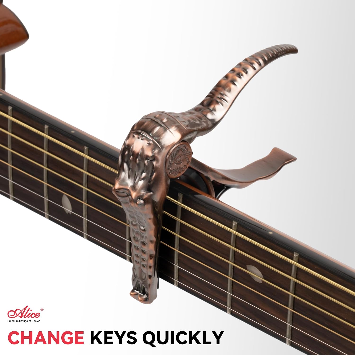 Aluminium Alloy Guitar Capo, Alligator Style - Acoustic and Electric