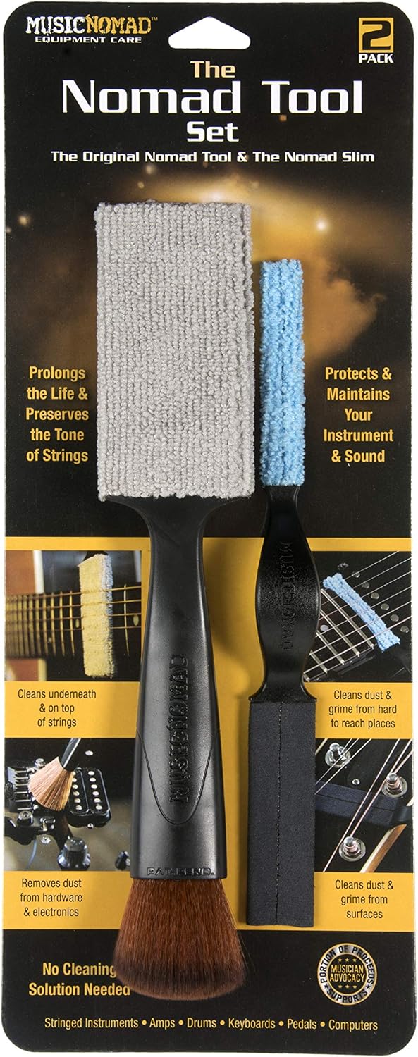 Guitar Cleaning Tool Set - 2 Tools for Strings, Body, Hardware and Pickups
