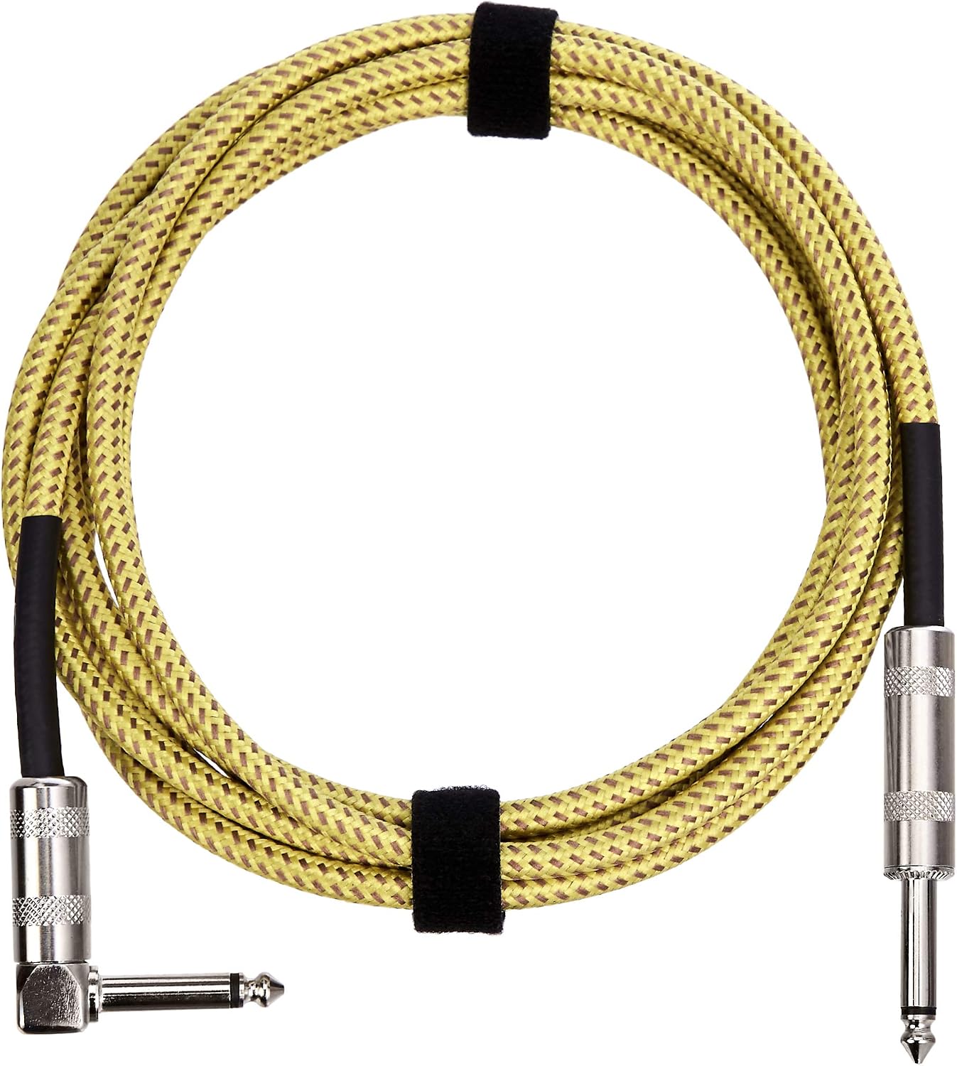 Instrument Cable, 1/4 in TS, Right-Angle, 10 ft - Tweed Cloth Jacket