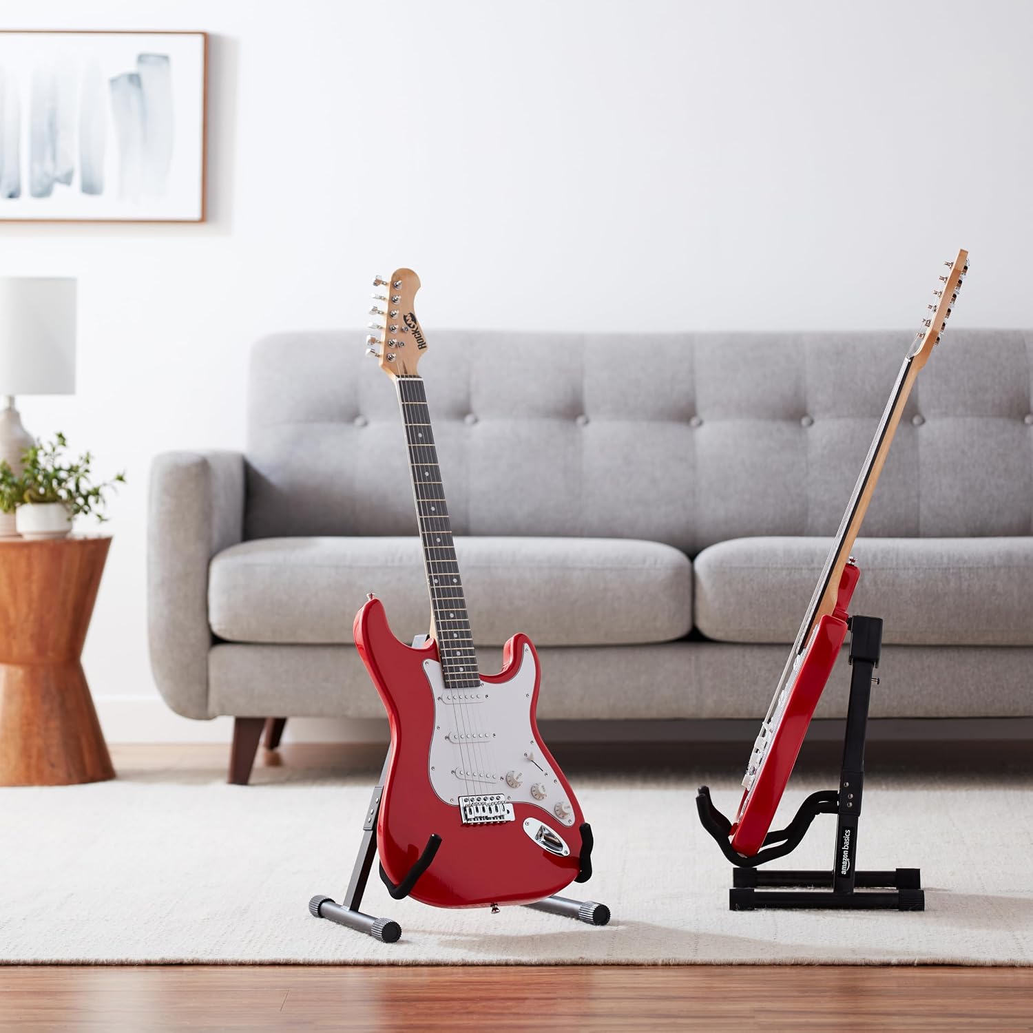 A-Frame Folding Guitar Stand, 8.66 x 15.16 x 3.74 in - Padded Foam, Assembled