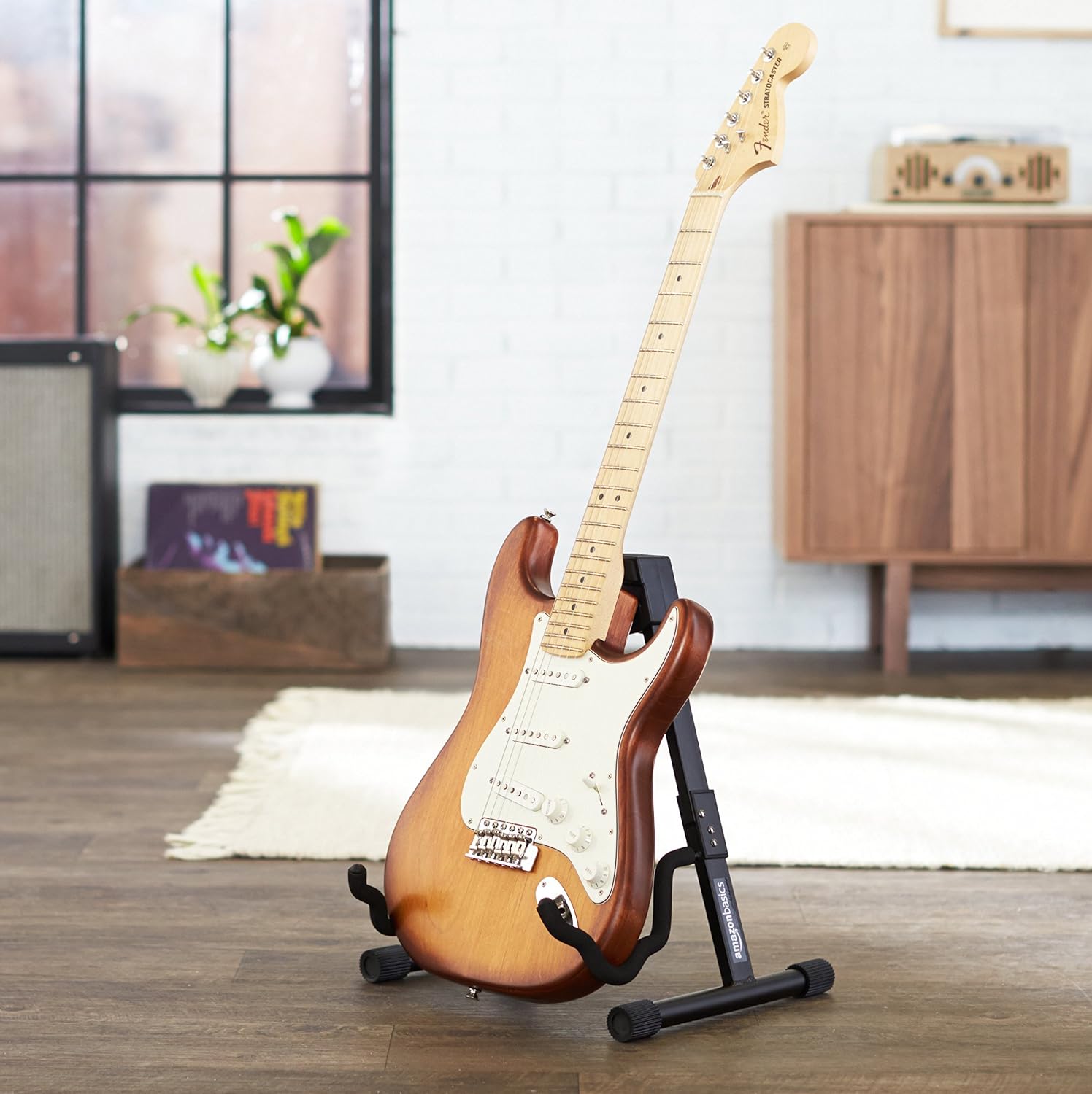 A-Frame Folding Guitar Stand, 8.66 x 15.16 x 3.74 in - Padded Foam, Assembled