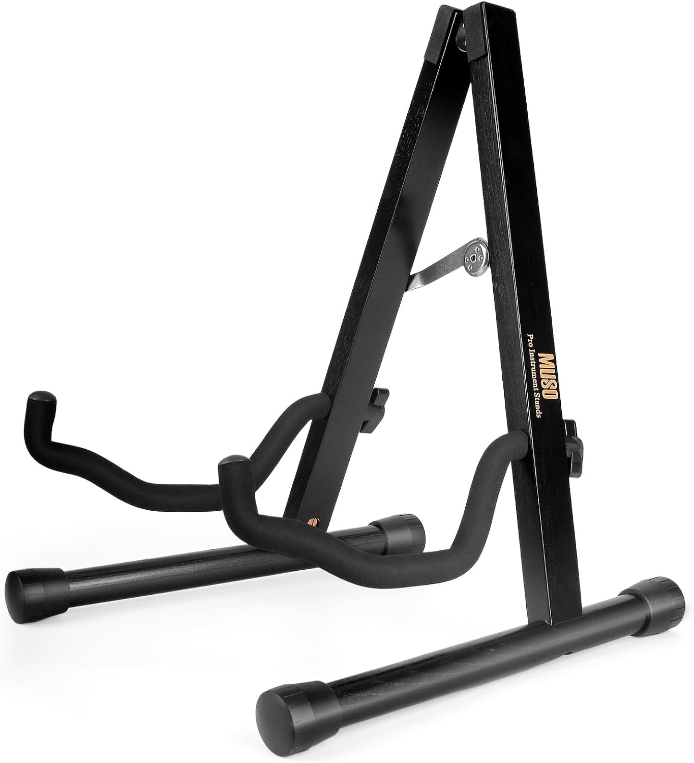 Wooden Folding Guitar Stand, Zebra Finish - Acoustic, Classical, Electric and Bass
