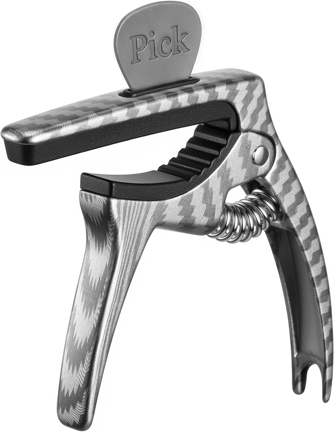 3-in-1 Metal Guitar Capo with Pick Holder and 4 Picks