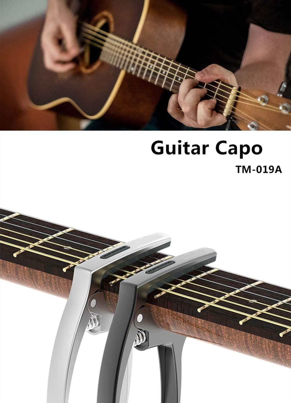 3-in-1 Metal Guitar Capo with Pick Holder and 4 Picks