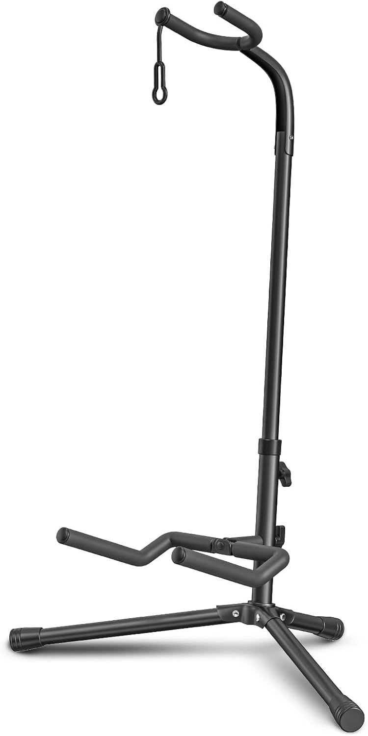 Folding Guitar Stand, Adjustable - 20 lb Load Capacity, Black