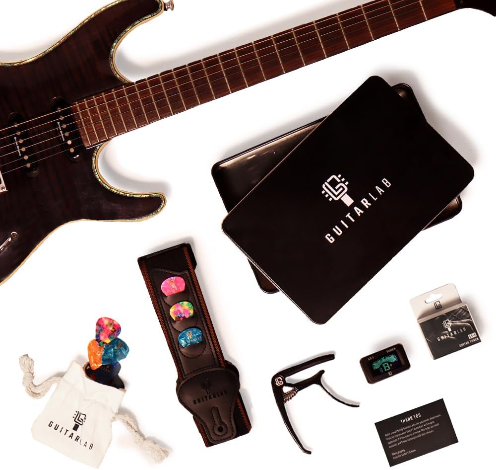 Guitar Accessory Gift Set - Strap, Capo, Tuner and Picks