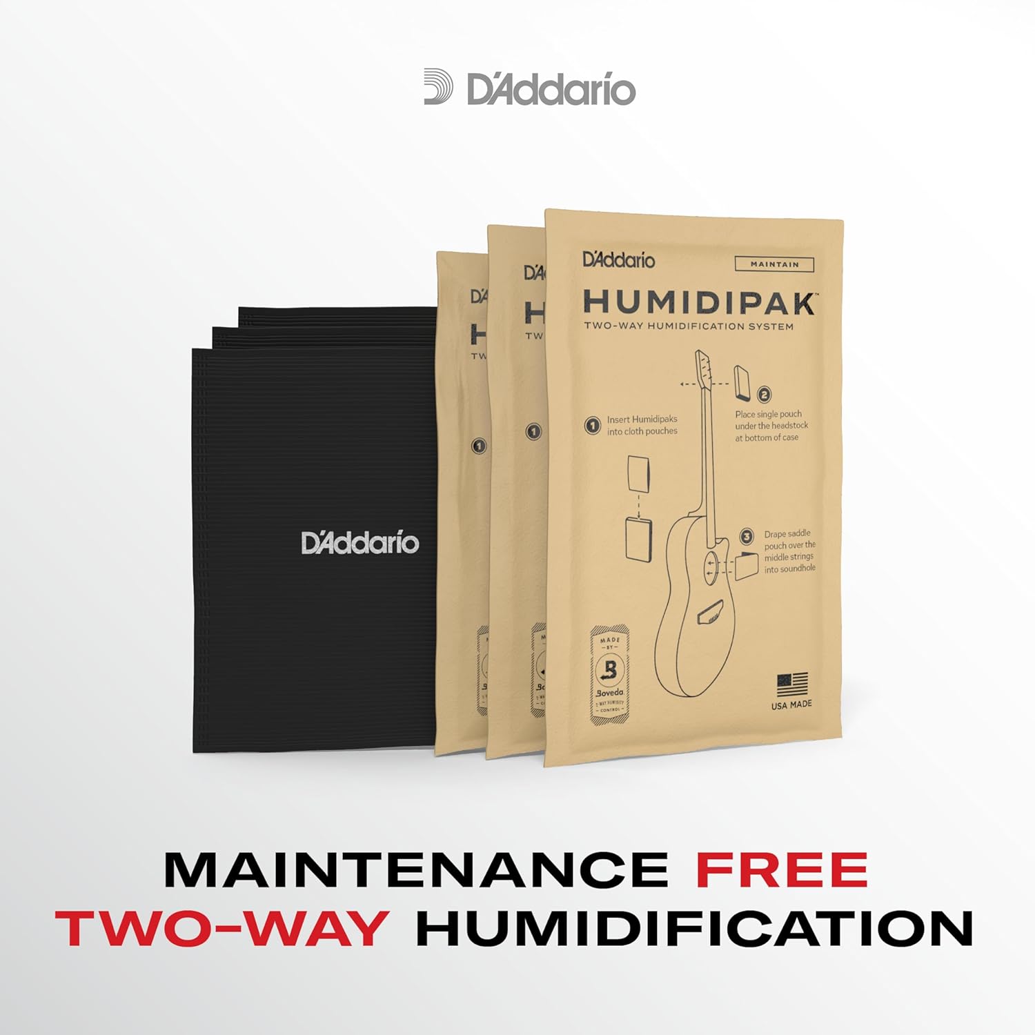Two-Way Guitar Case Humidity Control Packets - 3 Pack Maintenance Set