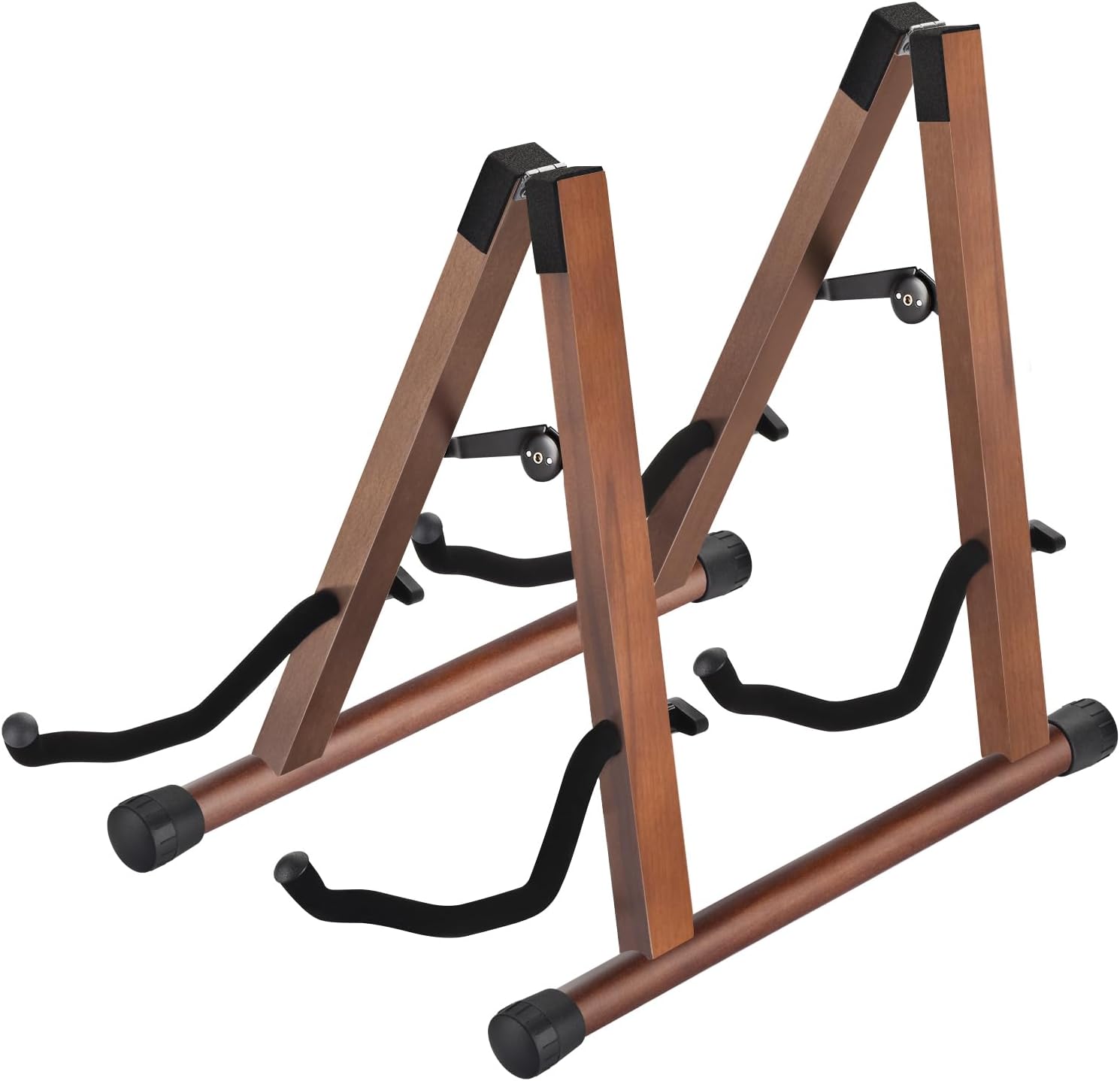 Wooden A-Frame Guitar Stand, Folding - For Schools and Multi-User Settings, Black