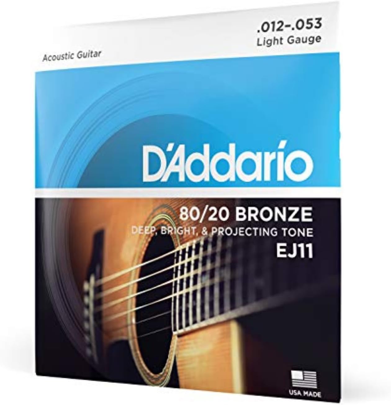 Acoustic Guitar Strings, 80/20 Bronze, Light 12-53 - Single Set