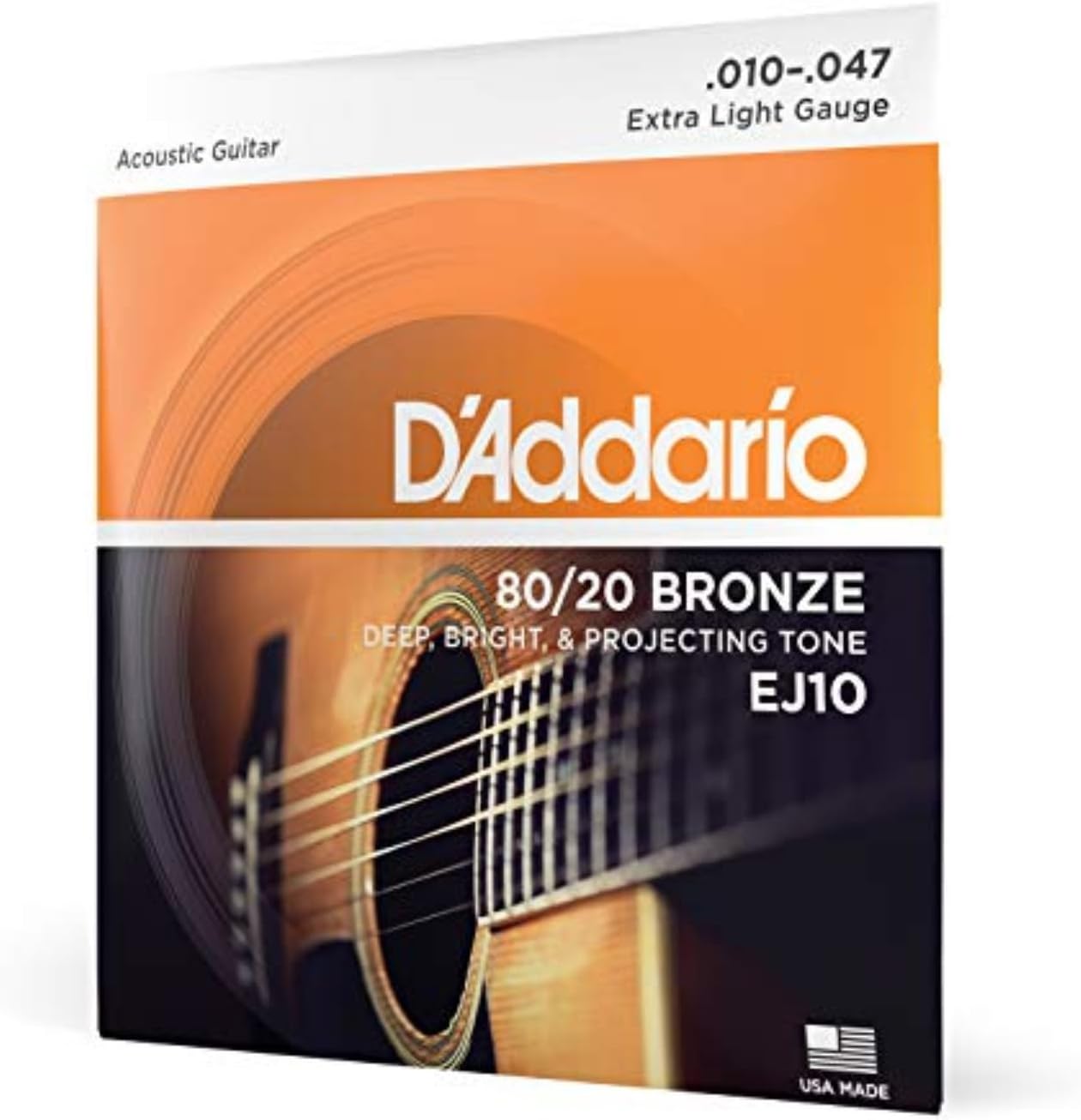 Acoustic Guitar Strings, 80/20 Bronze, Light 12-53 - Single Set
