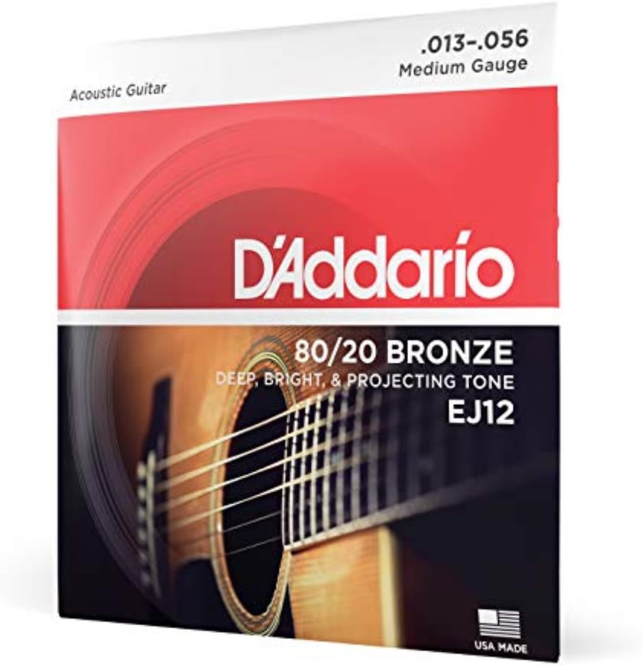 Acoustic Guitar Strings, 80/20 Bronze, Light 12-53 - Single Set