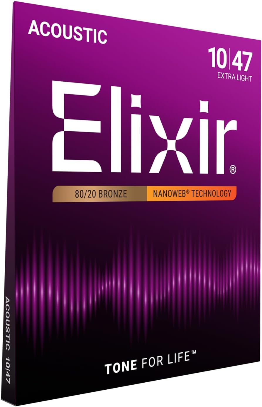 Coated Acoustic Guitar Strings, 80/20 Bronze, Light 12-53 - Long-Life Set