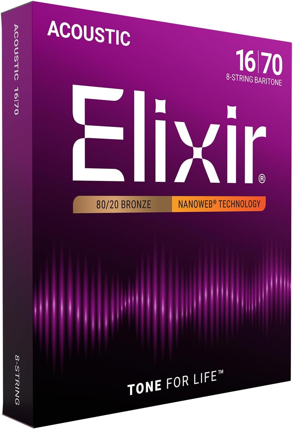 Coated Acoustic Guitar Strings, 80/20 Bronze, Light 12-53 - Long-Life Set