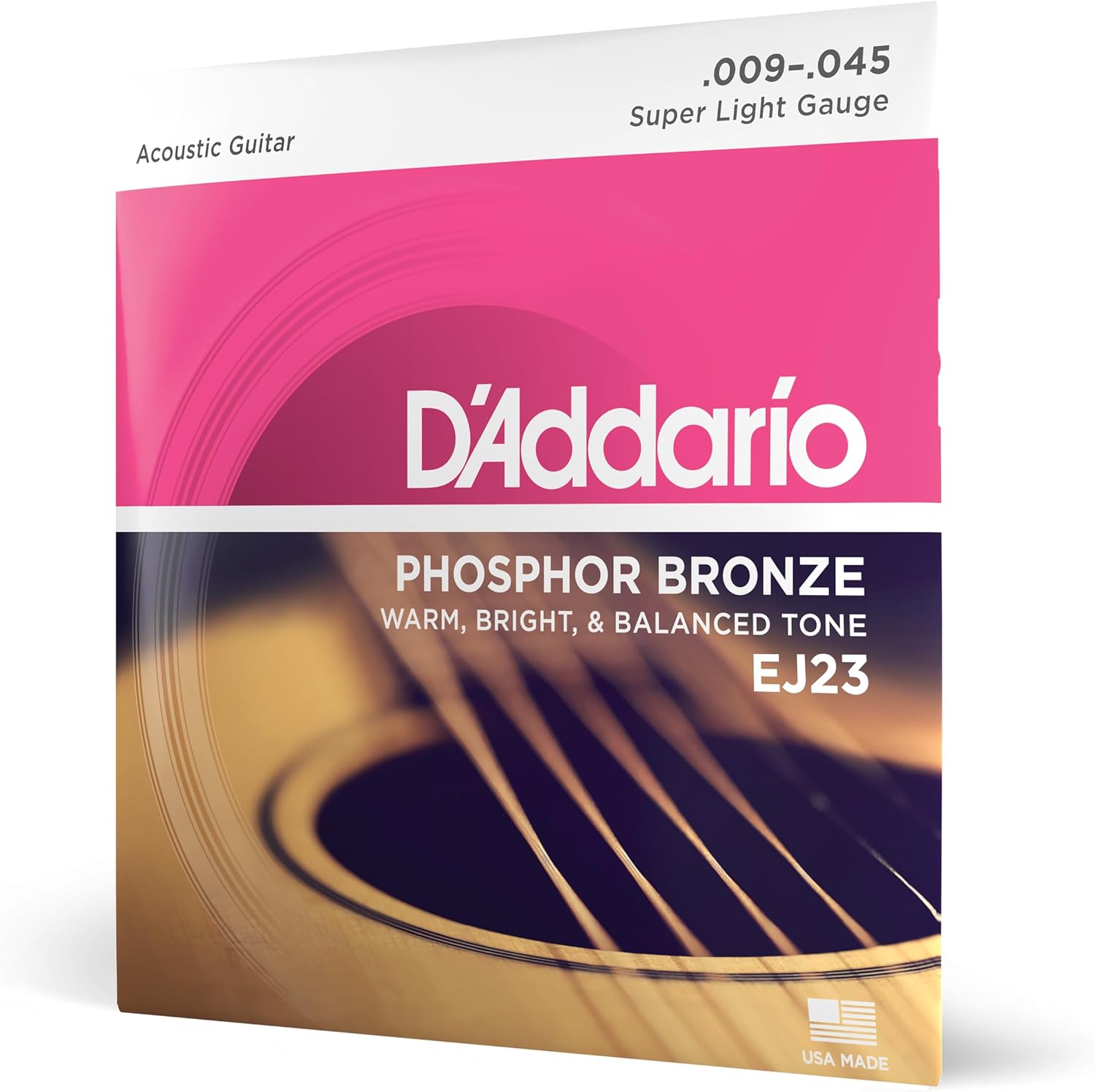 Acoustic Guitar Strings, Phosphor Bronze, Light 12-53 - 3 Sets