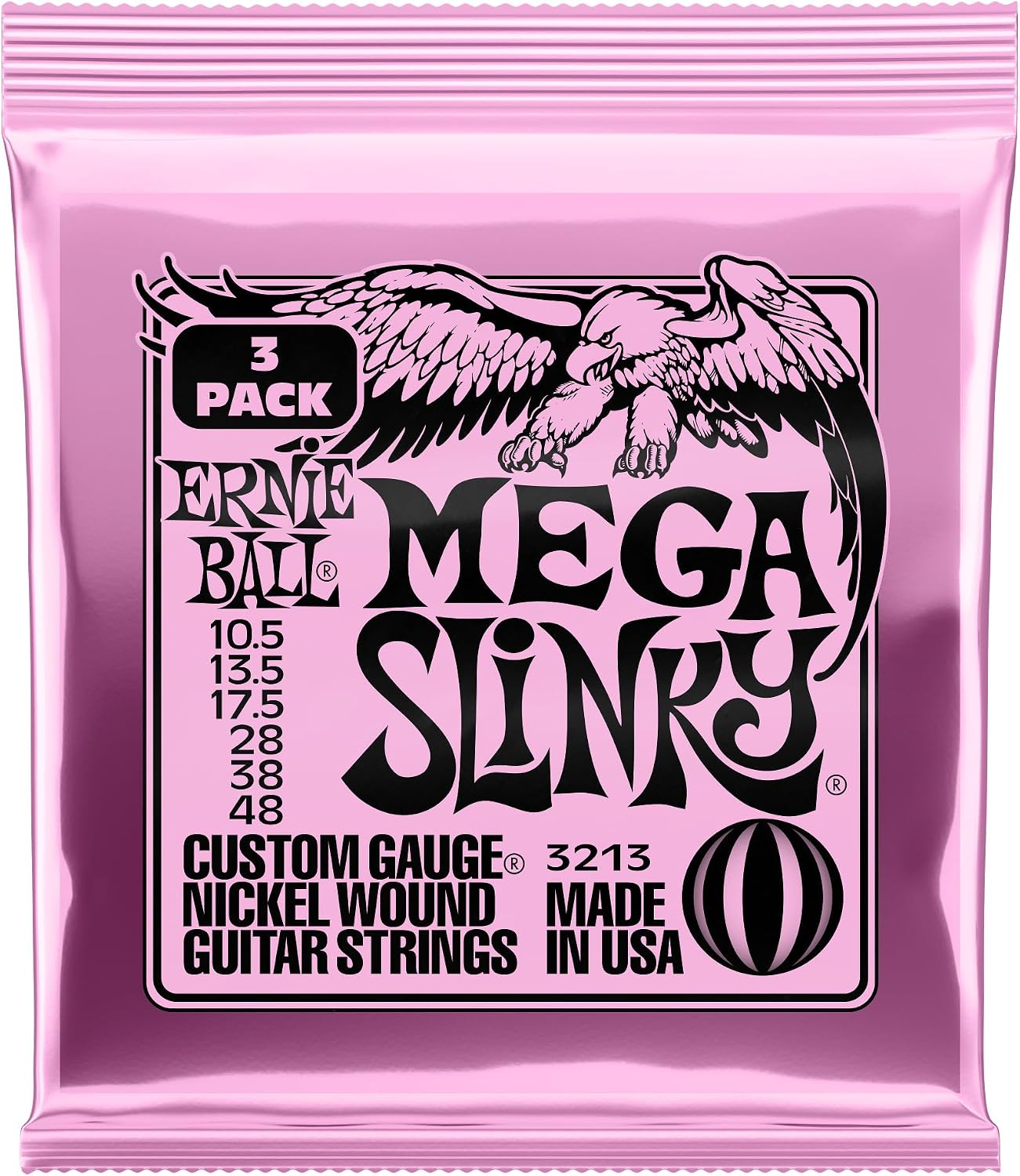 Electric Guitar Strings, Nickel Wound, 9-42 - 3 Pack