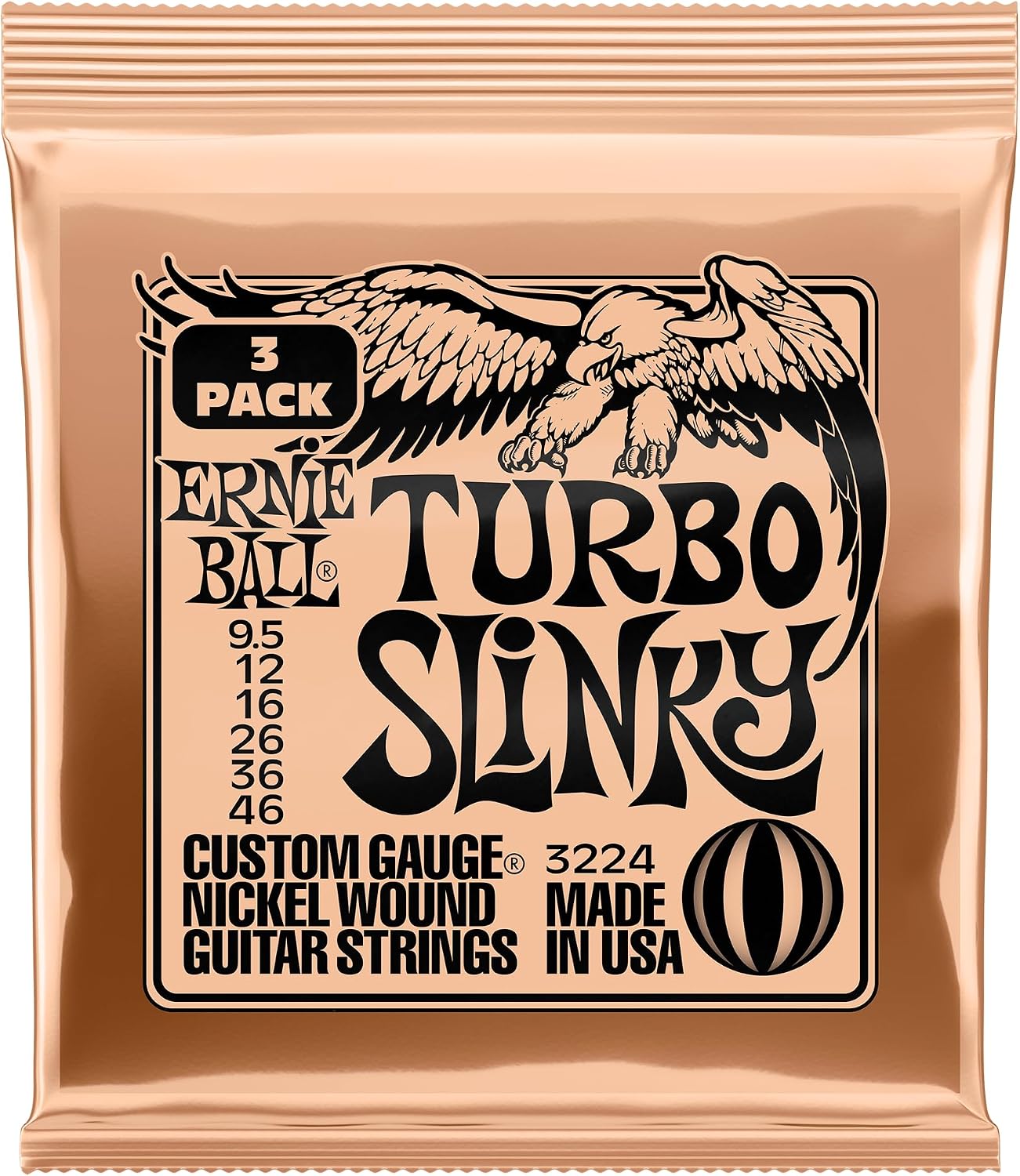 Electric Guitar Strings, Nickel Wound, 9-42 - 3 Pack