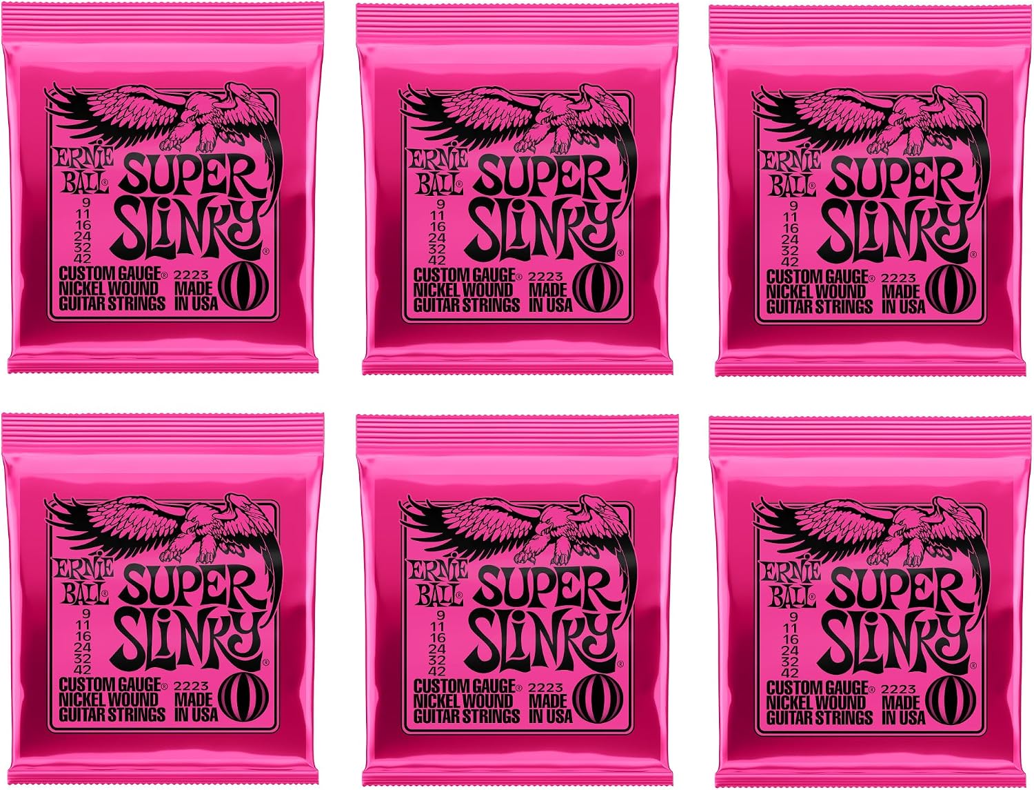 Electric Guitar Strings, Nickel Wound, 9-42 - 3 Pack