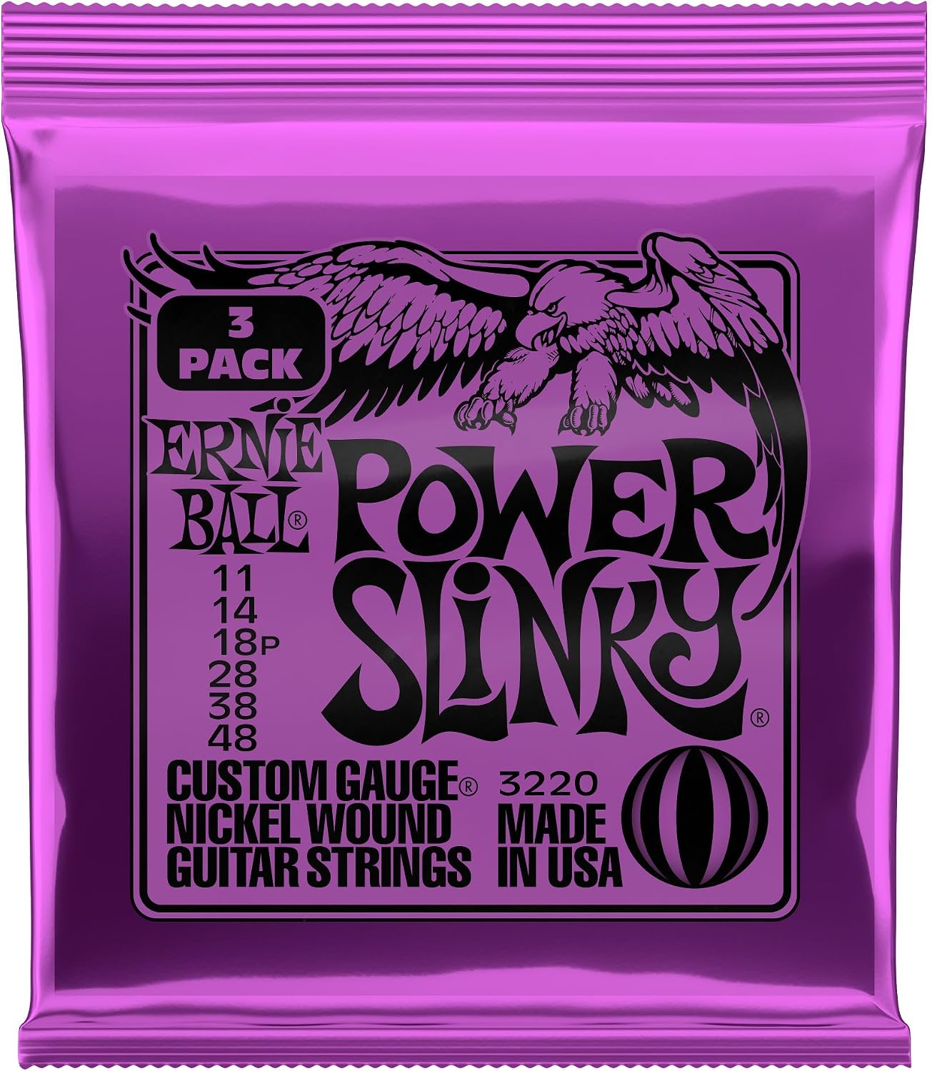 Electric Guitar Strings, Nickel Wound, 9-42 - 3 Pack