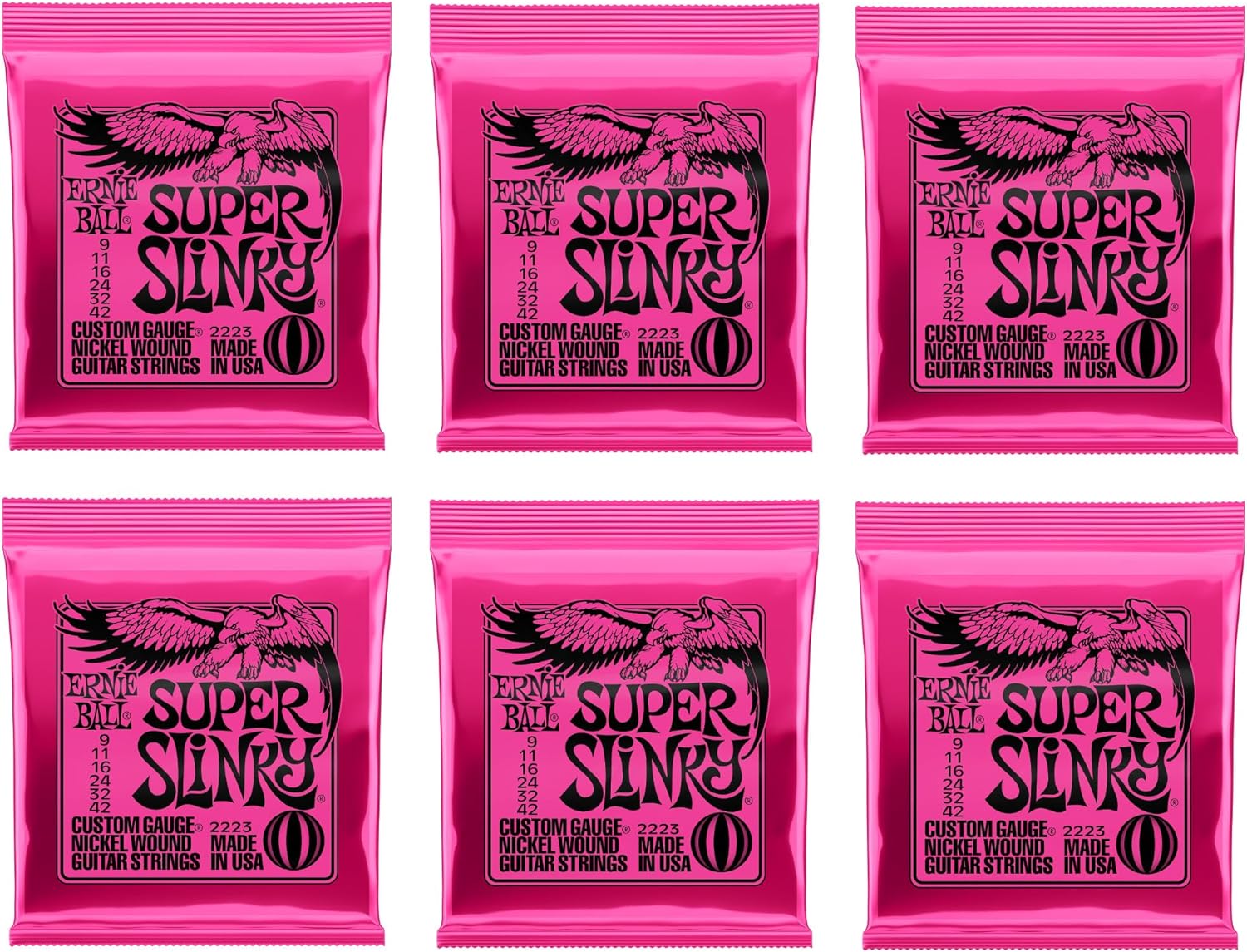 Electric Guitar Strings, Nickel Wound, 10-46 - 4 Pack