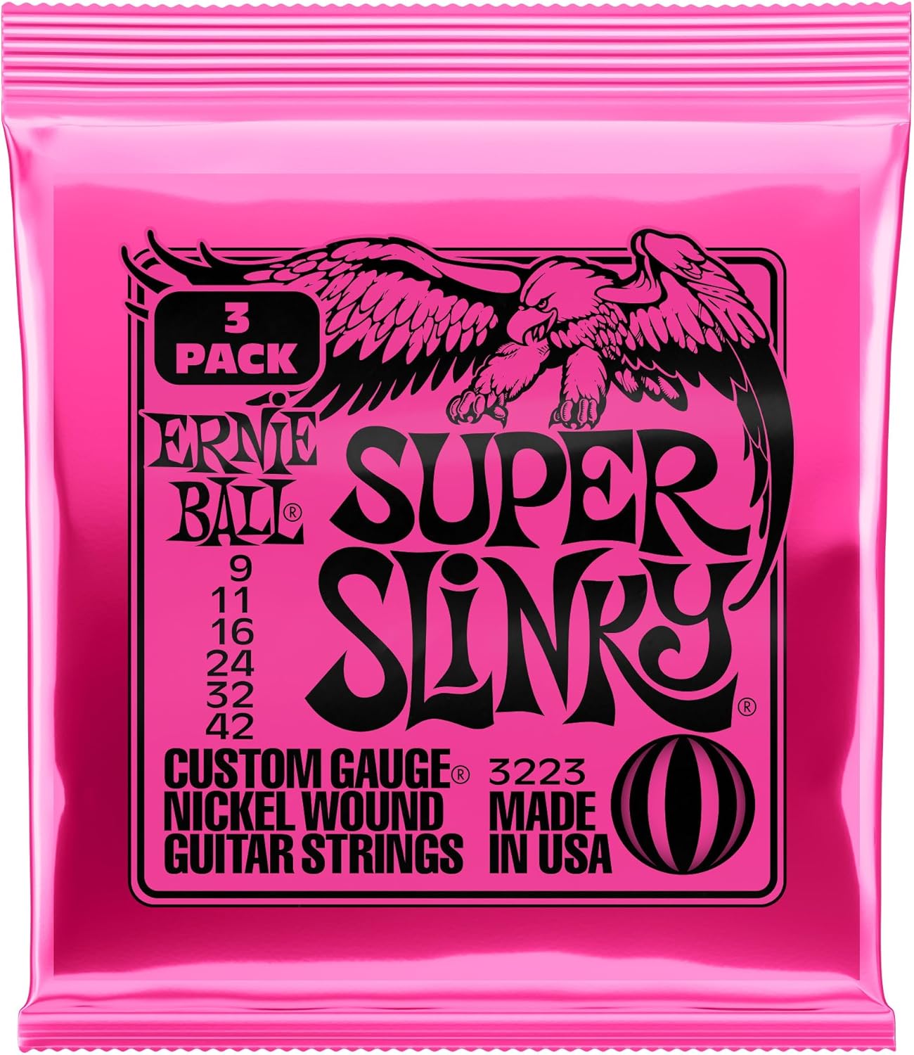 Electric Guitar Strings, Nickel Wound, 10-46 - 4 Pack