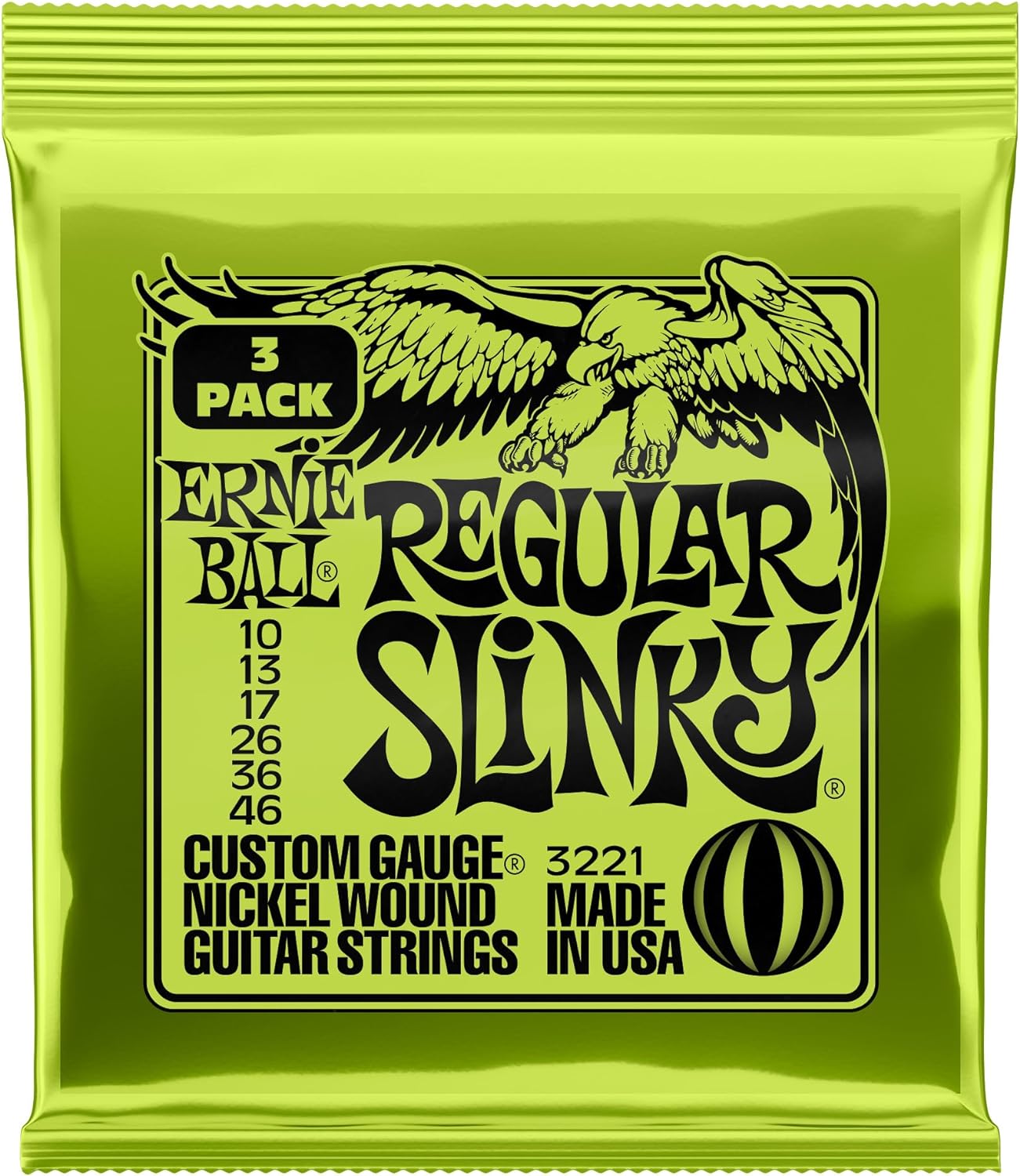 Electric Guitar Strings, Nickel Wound, 10-46 - Single Set