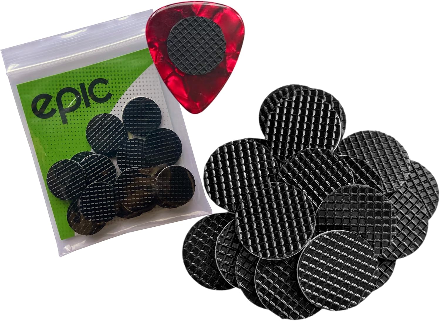 Rubber Grips for Guitar Picks - 20 Pack, Non-Sticky