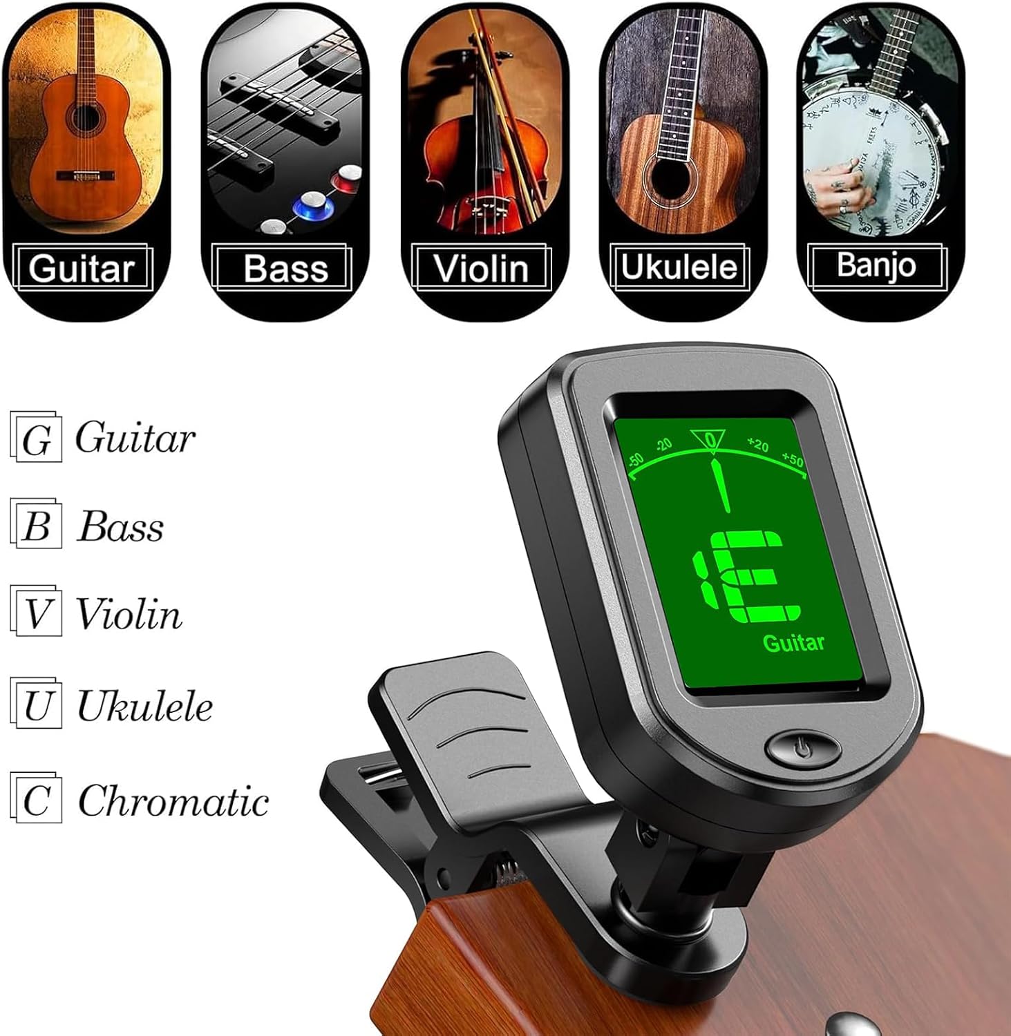 48-Piece Guitar Accessory Kit - Strings, Tuner, Capo, Restring Tool, Bridge Pins and Saddles