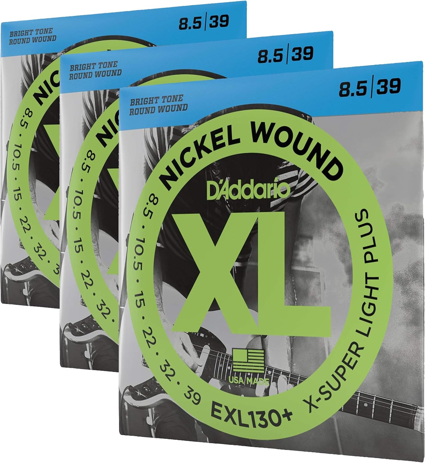 Electric Guitar Strings, Nickel Wound XL, 10-46 - 3 Sets