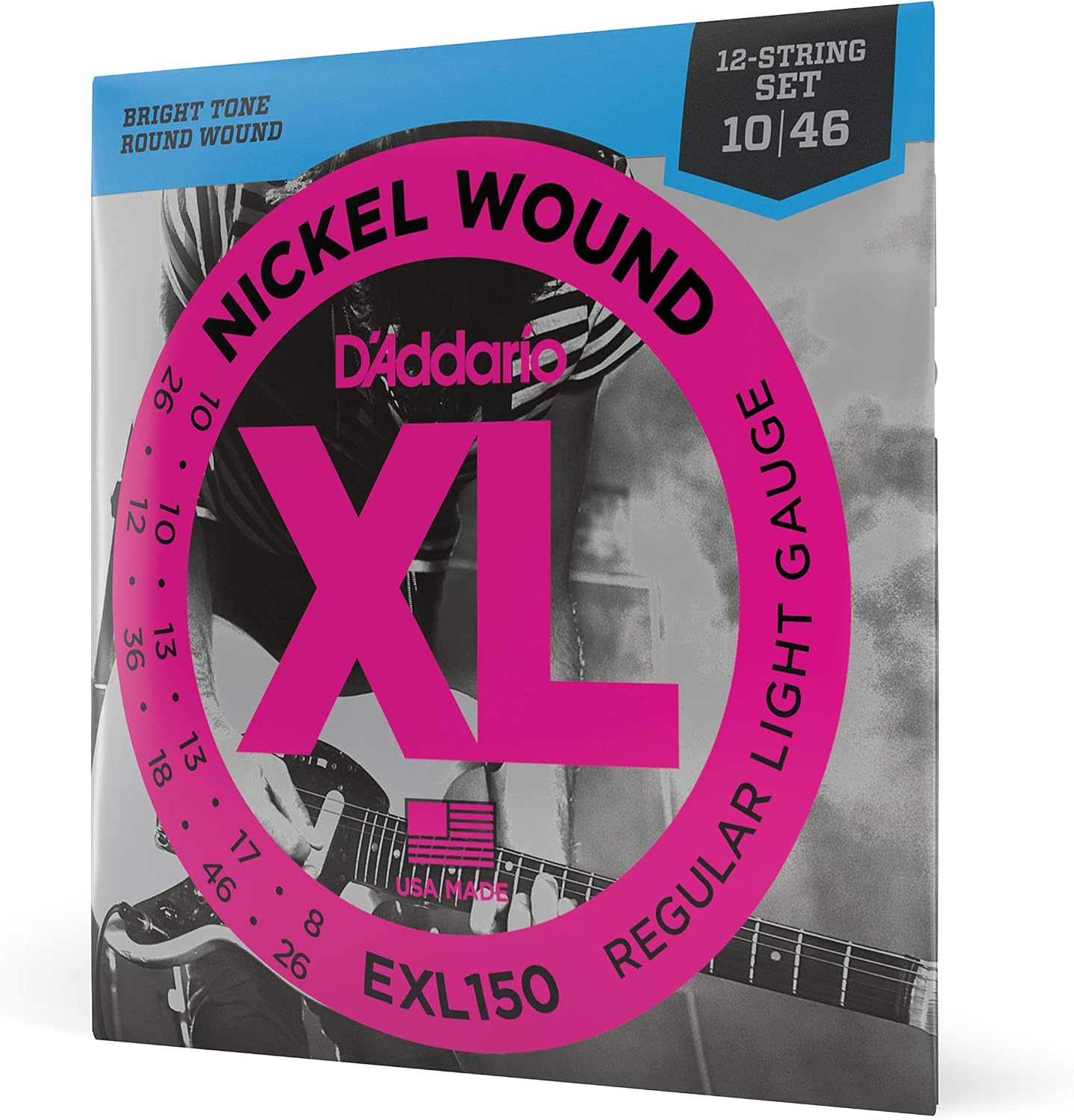 Electric Guitar Strings, Nickel Wound XL, 10-46 - 3 Sets