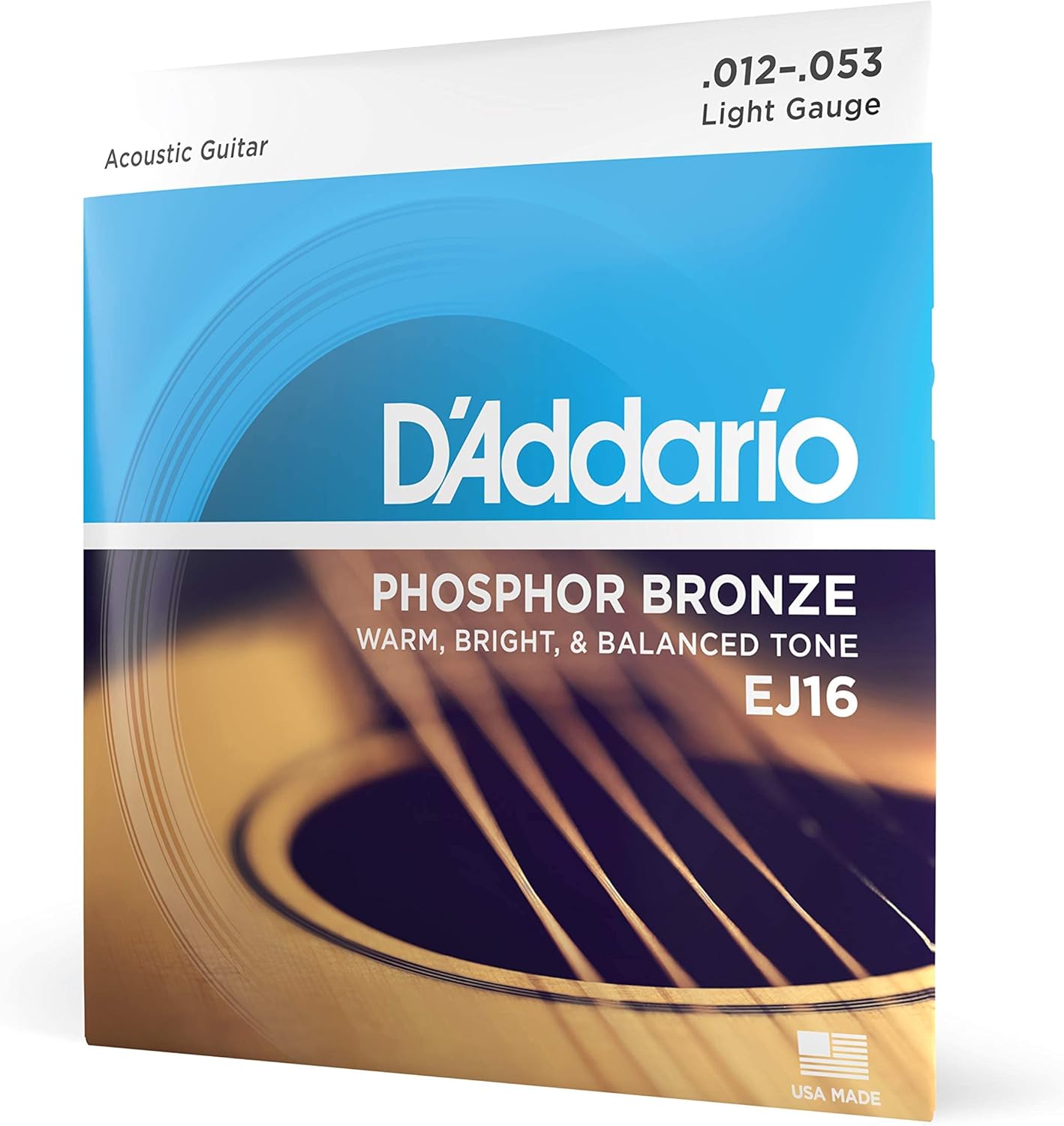 Acoustic Guitar Strings, Phosphor Bronze, Light 12-53 - Single Set