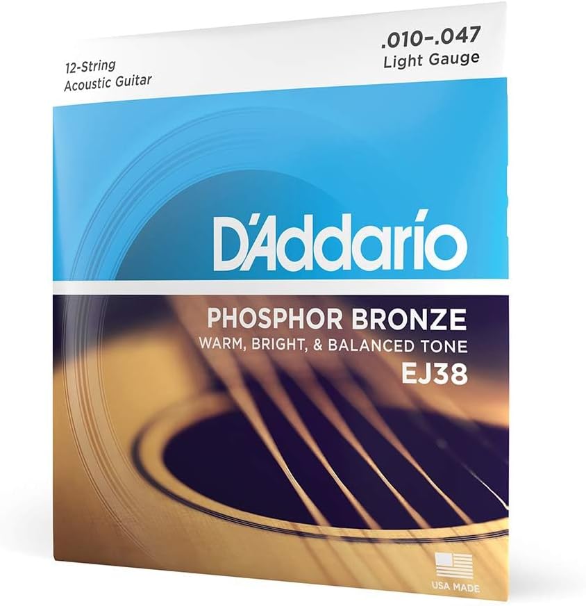 Acoustic Guitar Strings, Phosphor Bronze, Light 12-53 - Single Set