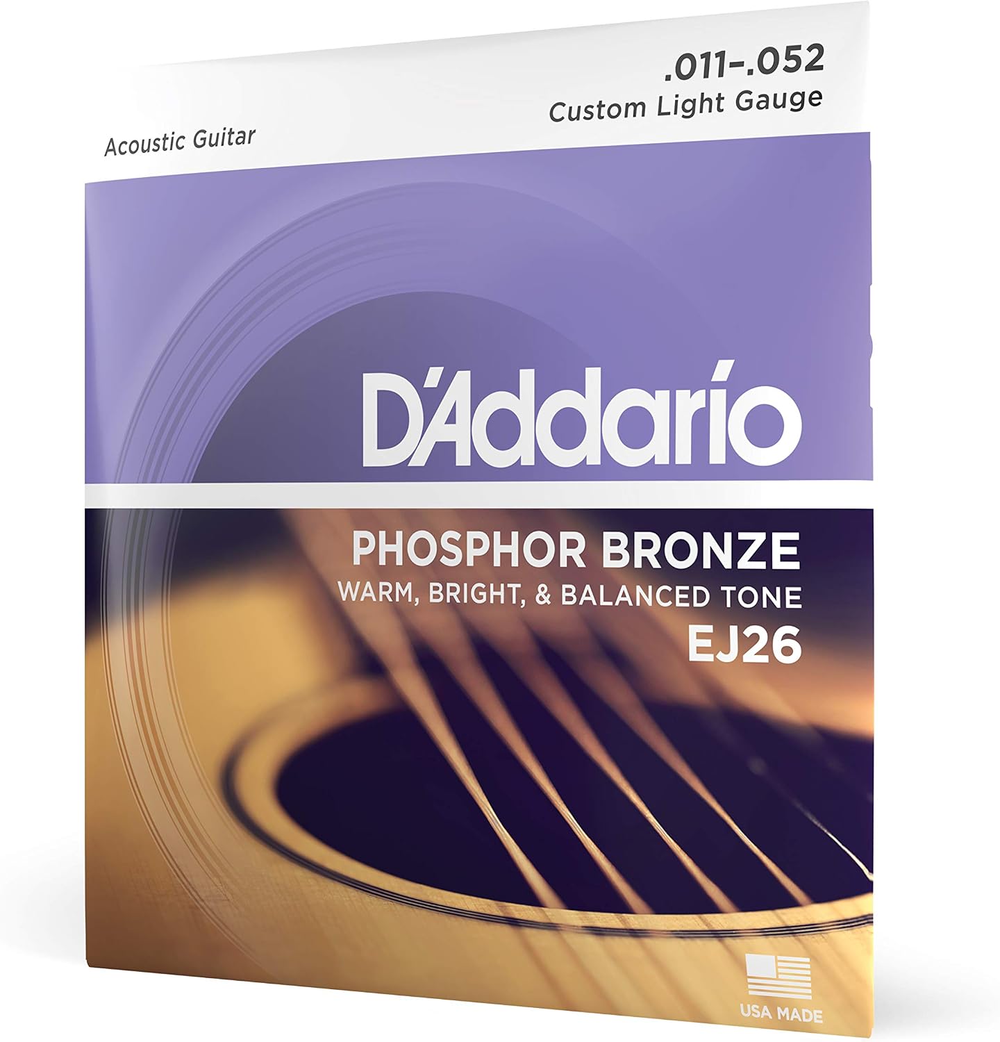 Acoustic Guitar Strings, Phosphor Bronze, Light 12-53 - Single Set