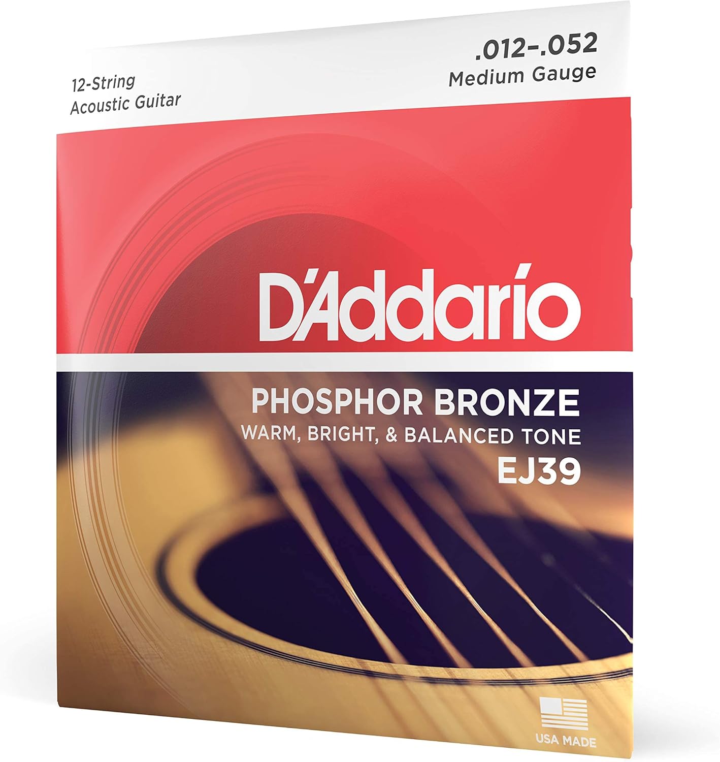 Acoustic Guitar Strings, Phosphor Bronze, Light 12-53 - Single Set